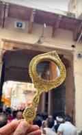 Gold finish big size double side handle mirror