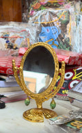 Gold finish stand mirror