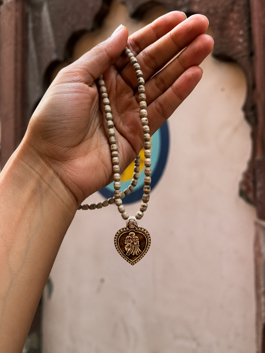 Radha Krishna tulsi locket with pure tulsi kanthi