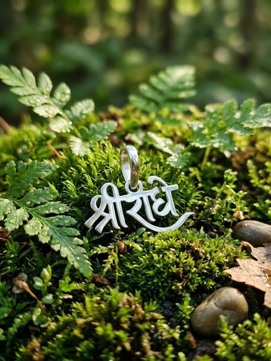 Sri Radhe Silver Pendant (100% Pure Silver)