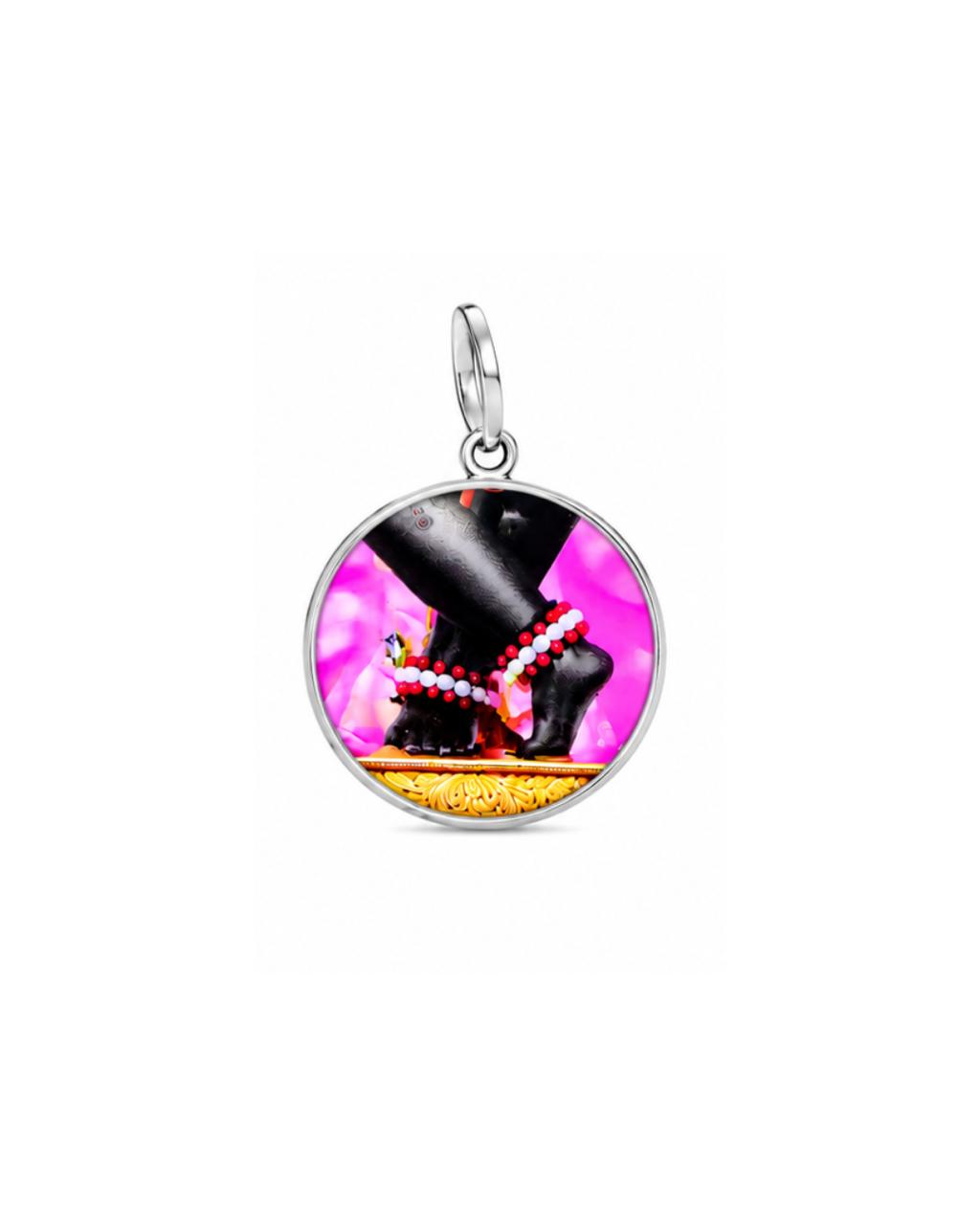 Sri Radharaman Charan Resin German Silver Locket